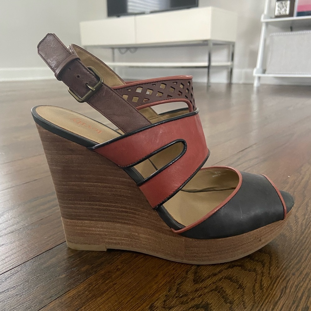 Never worn - black, brown and rust wedges! - Picture 1 of 3